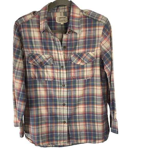 Current/Elliott Long Sleeve Button-Down Shirt Plaid Size Small (1) - Picture 7 of 10